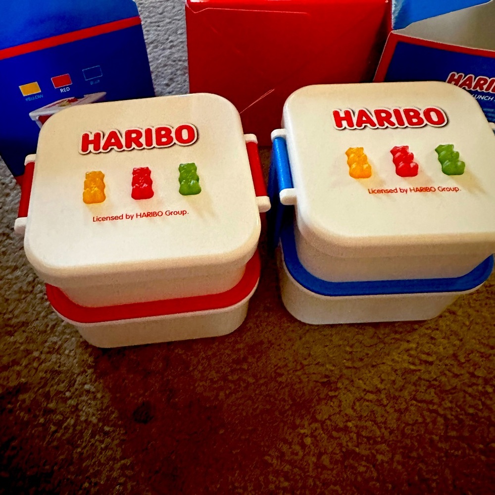 Haribo 2 stage lunchbox in red and white